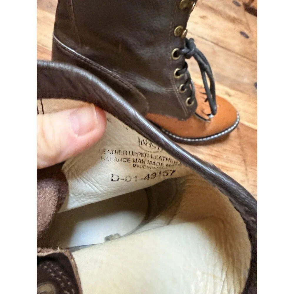 Dan Post Murphy Legend Ostrich Print Lace up Kids Boots Sz 3 Brown Leather Ankle